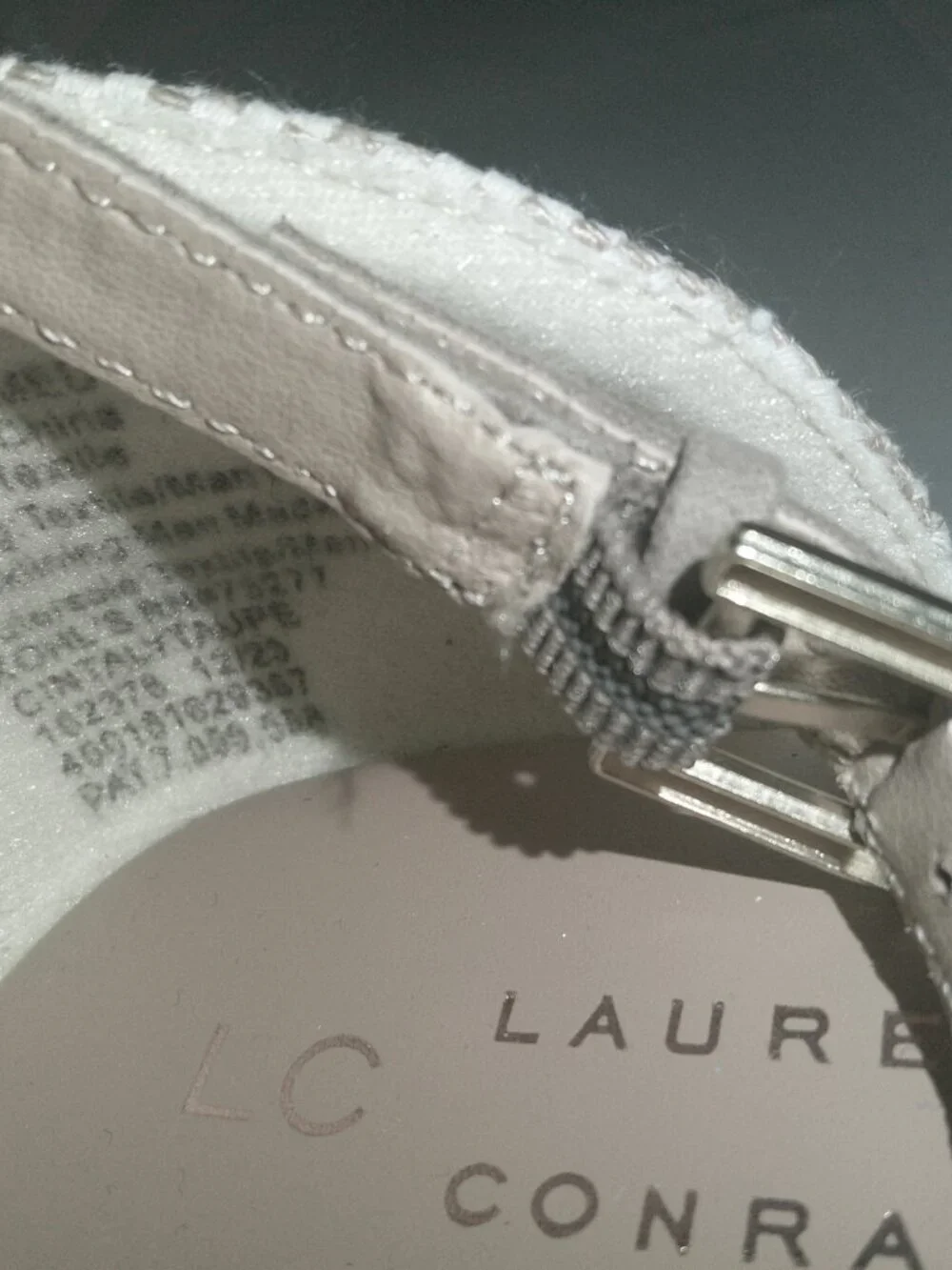 LC Lauren Conrad Espadrille Flats Ankle Strap Taupe Floral Cutout Size 10M